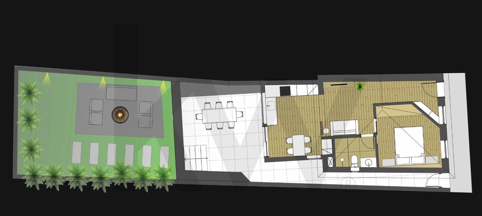 Moradia T1 renovada com jardim em Custóias