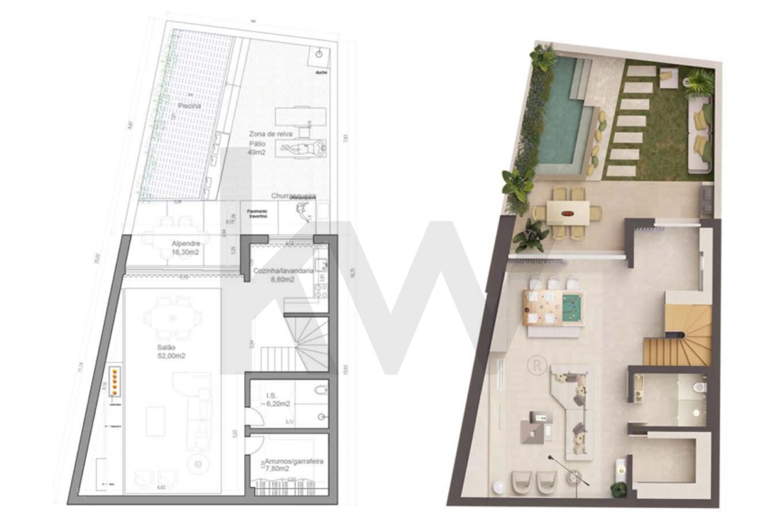 Moradia T3+1 com piscina no Porto